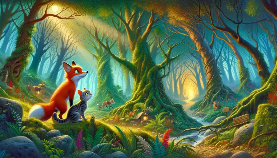 Fox and a cat bedtime story
